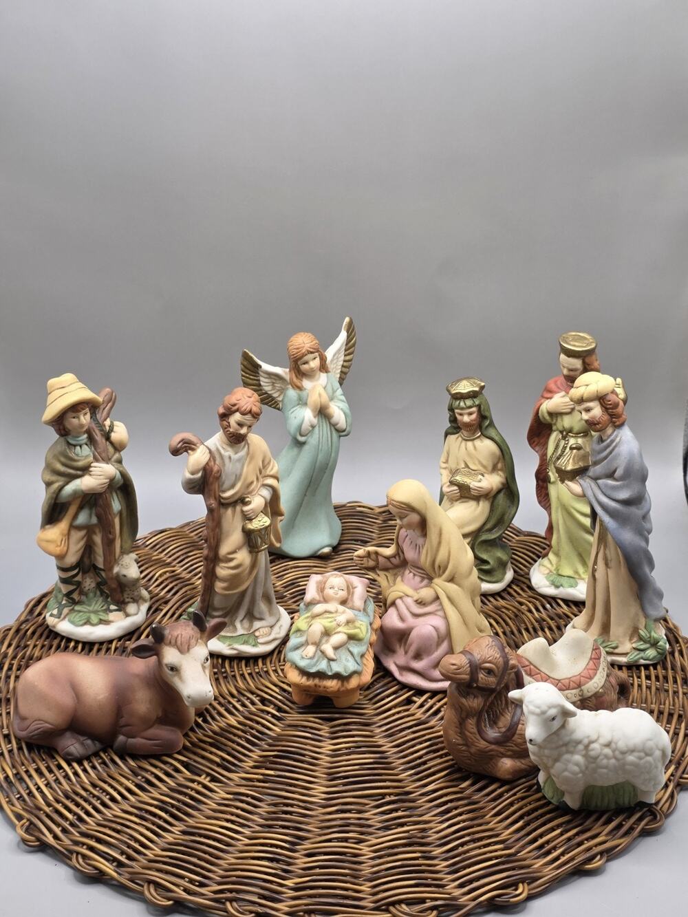 Vtg Dillards Herald Collection Nativity Set 10 Of 11 Pc In Original Box Matte